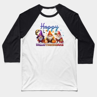 Happy Hallothanksmas Gnomes #4 Baseball T-Shirt